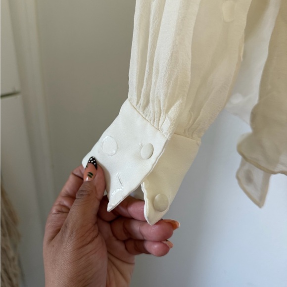 Kate Spade Cream Ruffled Blouse - Picture 9 of 10